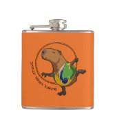 かわいいキャピバラ新体操競技フープ漫画 フラスク (正面)