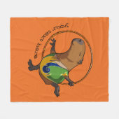 かわいいキャピバラ新体操競技フープ漫画 フリースブランケット (正面(横))