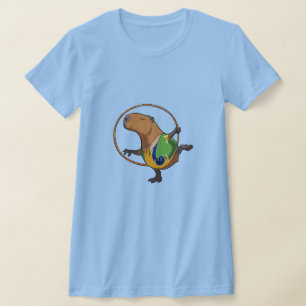 かわいいキャピバラ新体操競技フープ漫画 Tシャツ
