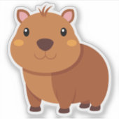 かわいいキャピバラ漫画のステッカー シール (正面)