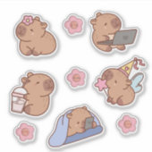 かわいいキャピバラ シール (正面)