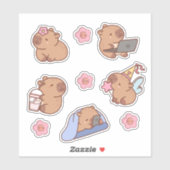 かわいいキャピバラ シール (シート)