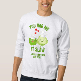 かわいいキャベツのバレンタインTシャツ「キャベツを見た瞬間恋に落ちた」 スウェットシャツ