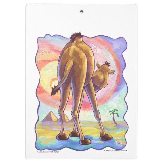 かわいいキャメルオフィスアクセサリー クリップボード (裏面)