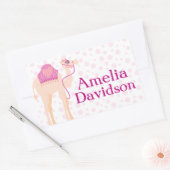 かわいいキャメルブックプレート名ピンクidラベルシール 長方形シール (封筒)