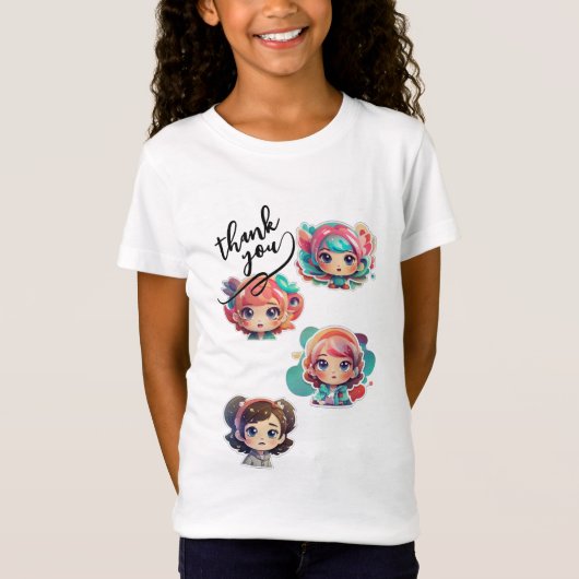 かわいいキャラのサンクスTシャツ Tシャツ (正面)