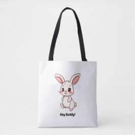かわいいキャラクターうさぎの肩掛けトートバッグ Hey Buddy Cute Cartoon Bun トートバッグ