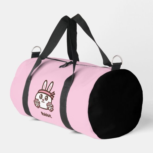かわいいキャラクターうさぎ ダッフルバッグ (左コーナー)