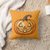 かわいいキャラクターのかぼちゃ ハロウィン オレンジ クッション (ブランケット)