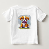 かわいいキャラクターのかわいい犬の普段着 ベビーTシャツ (裏面)
