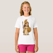 かわいいキャラクターのアテナ ギリシャ神話の女神 キッズTシャツ Tシャツ (正面フル)