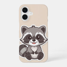 かわいいキャラクターのアライグマのスマホケース iPhone 16ケース