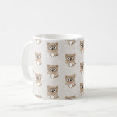 かわいいキャラクターのアライグマの冬パターン コーヒーマグカップ (正面左)
