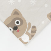 かわいいキャラクターのアライグマの冬パターン フリースブランケット (角)