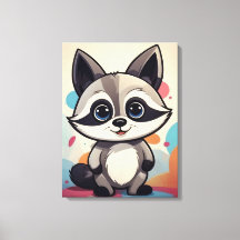 かわいいキャラクターのアライグマ カワイイ アート