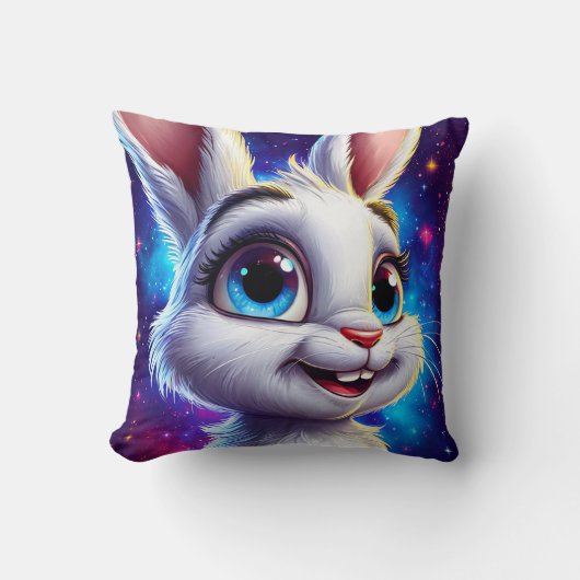 🐰 かわいいキャラクターのウサギと優しい魅力 ✨ クッション (正面)