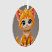 かわいいキャラクターのオレンジ色の子猫 オーナメント (正面)