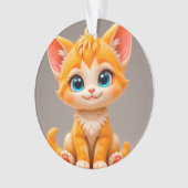 かわいいキャラクターのオレンジ色の子猫 オーナメント (正面)