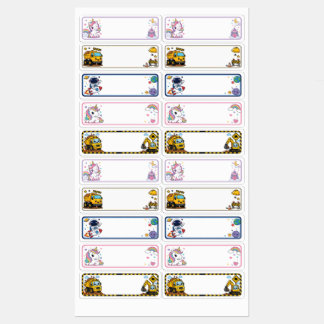 かわいいキャラクターのカスタムネームブック ラベル