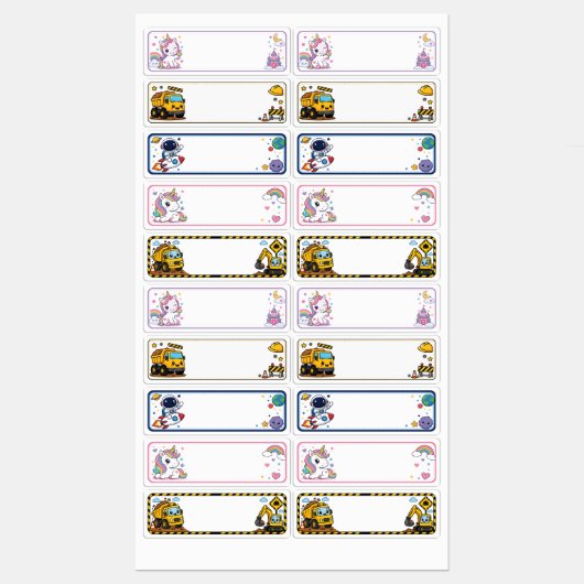 かわいいキャラクターのカスタムネームブック ラベル (シート)