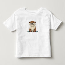 かわいいキャラクターのカワウソ
