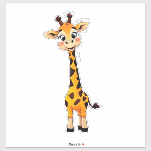 かわいいキャラクターのキリン シール (シート)