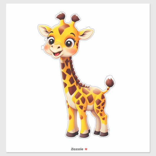 かわいいキャラクターのキリン シール (シート)