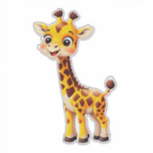 かわいいキャラクターのキリン シール (正面)