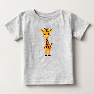かわいいキャラクターのキリン ベビーTシャツ