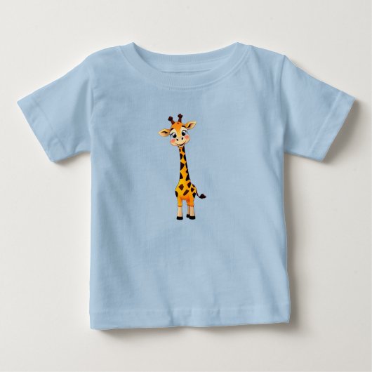かわいいキャラクターのキリン ベビーTシャツ (正面)
