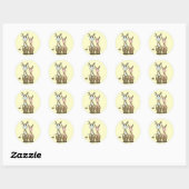 かわいいキャラクターのキリン ラウンドシール (シート)