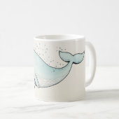 かわいいキャラクターのクジラのイラスト コーヒーマグカップ (正面右)