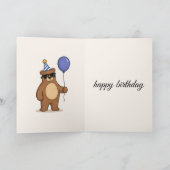 かわいいキャラクターのクマの誕生日グリーティング カード (内部)