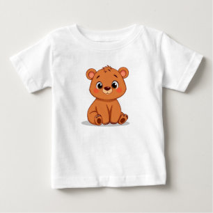🧸 かわいいキャラクターのクマの赤ちゃんの動物ギフト ✨ ベビーTシャツ