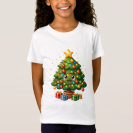 かわいいキャラクターのクリスマスツリーのオーナメント Tシャツ