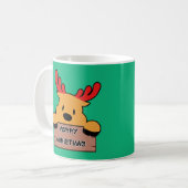 かわいいキャラクターのクリスマストナカイ コーヒーマグカップ (正面左)