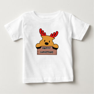 かわいいキャラクターのクリスマストナカイ ベビーTシャツ