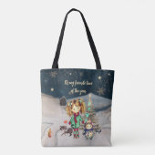 かわいいキャラクターのクリスマス魔法トート トートバッグ (裏面)