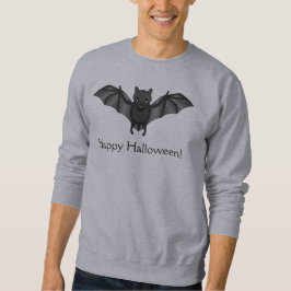 かわいいキャラクターのコウモリとハッピーハロウィンテキスト スウェットシャツ