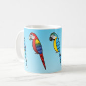 かわいいキャラクターのコンゴウインコ コーヒーマグカップ (正面左)