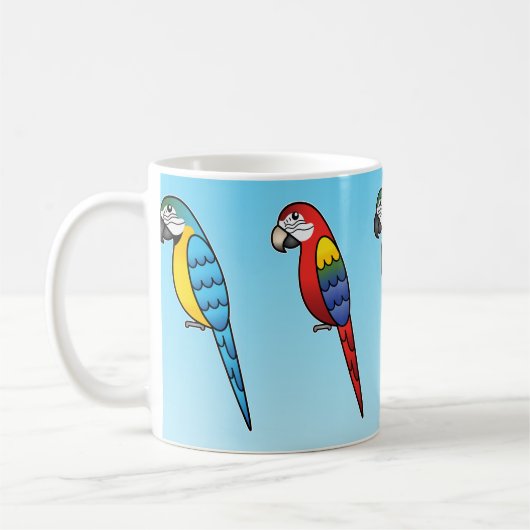 かわいいキャラクターのコンゴウインコ コーヒーマグカップ (左)