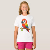 かわいいキャラクターのコンゴウインコ Tシャツ (正面フル)