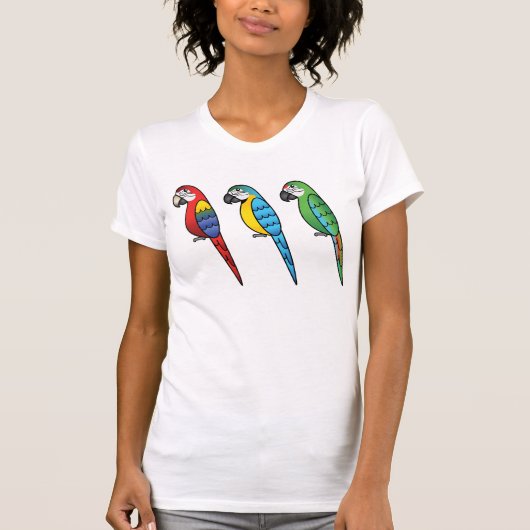 かわいいキャラクターのコンゴウインコ Tシャツ (正面)