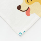 かわいいキャラクターのコーギー犬 フリースブランケット (角)