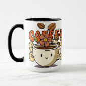 かわいいキャラクターのコーヒーマグ マグカップ (左)