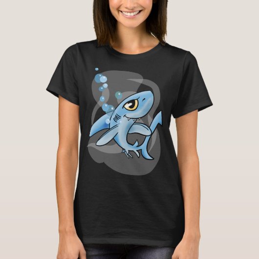 かわいいキャラクターのサメ Tシャツ (正面)