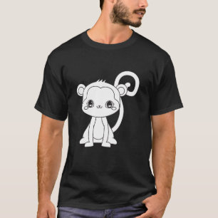 かわいいキャラクターのサル Tシャツ