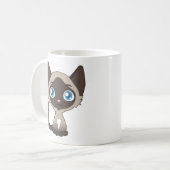 かわいいキャラクターのシャム猫 コーヒーマグカップ (正面左)