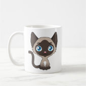 かわいいキャラクターのシャム猫 コーヒーマグカップ (左)