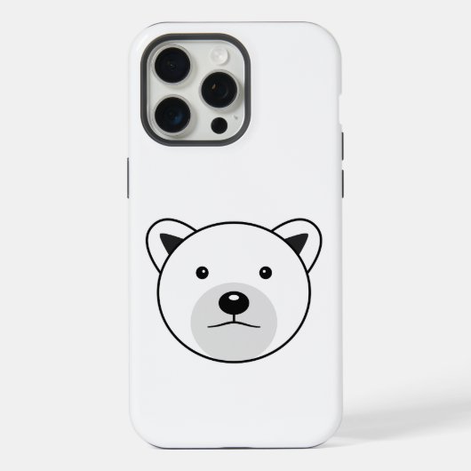 かわいいキャラクターのシロクマ iPhoneケース (裏面)